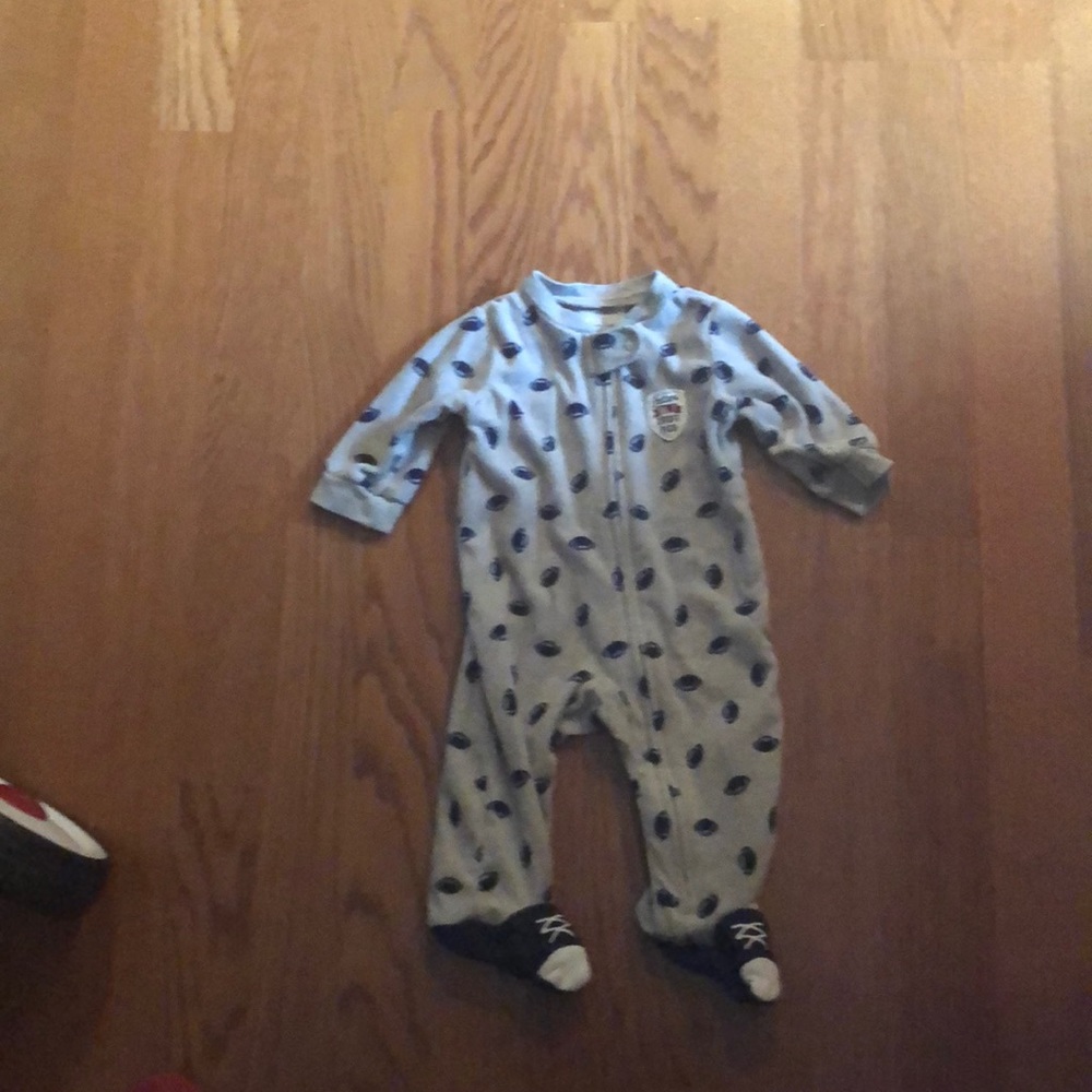 Carter’s Boy Fleece Footie Zip Up Football print